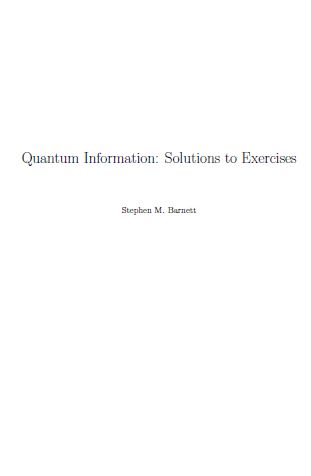 [Soultion Manual] Quantum Information BY Barnett- pdf